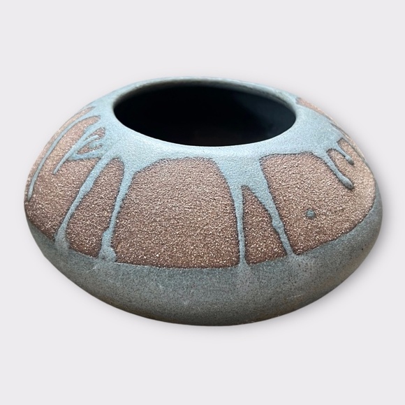 Vintage Drop Glaze Low Vase - Picture 2 of 7